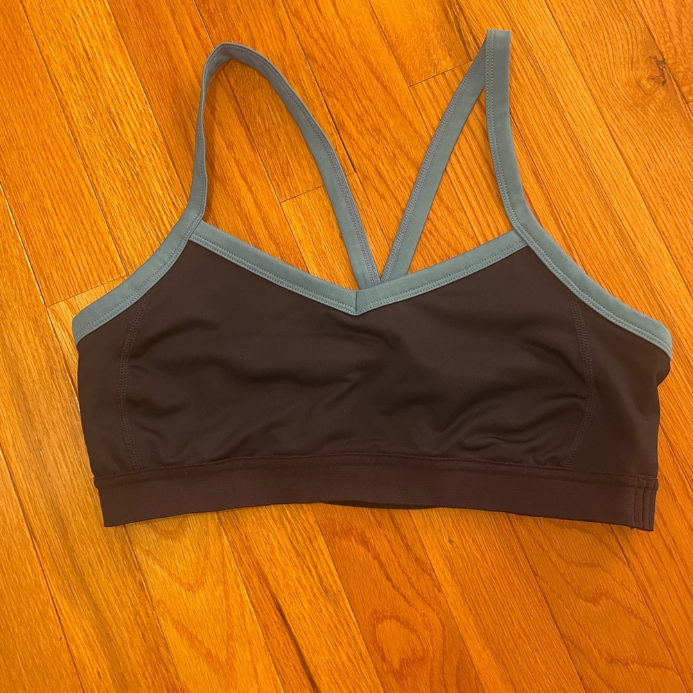 Zella Black and Gray Moisture-Wicking Sports Bra Large